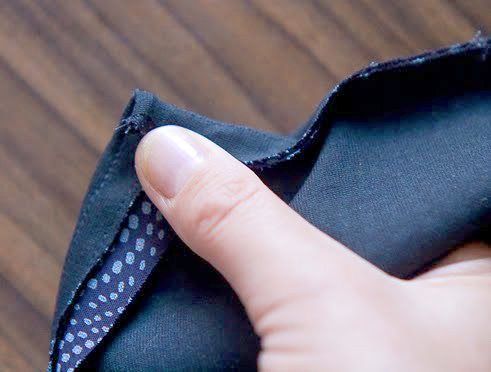 How to fold the upper end of an invisible zip for a neat finish - Pattern Scissors Cloth